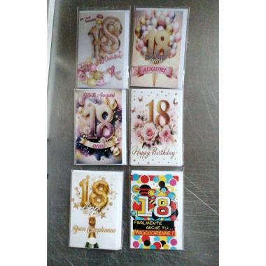 Esp. Bigliettini glitterati 18 ANNI  ASS 10*14